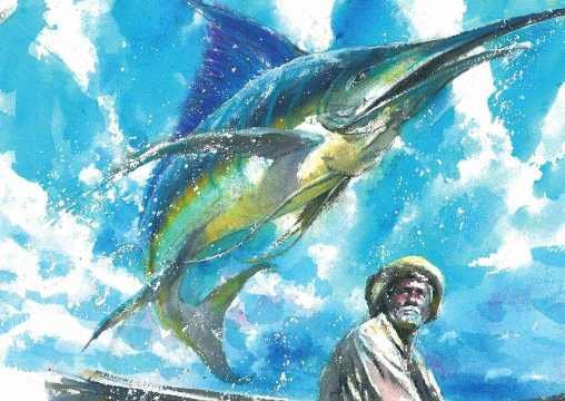 《老人与海》插图